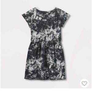 Cat & jack short sleeve knit dress.  Size XS dark grey tie dye NWT
